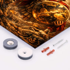 Aurelian restoring the world medallic portrait metal print mockup