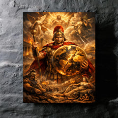 Aurelian restoring the world medallic portrait metal print mockup