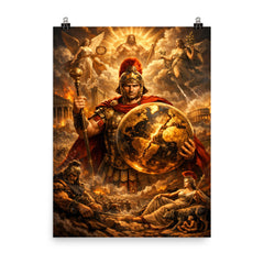 Aurelian restoring the world medallic portrait poster on a plain backdrop in size 8"x10".