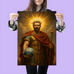 Aurelian restoring the world with radiant crown poster 3