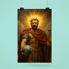 Aurelian restoring the world with radiant crown poster 6