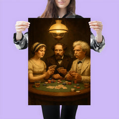 Austen, Dickens and Twain playing poker poster 3