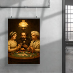 Austen, Dickens and Twain playing poker poster 4