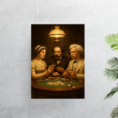 Austen, Dickens and Twain playing poker poster 7