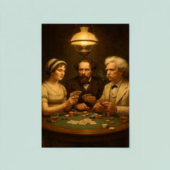 Austen, Dickens and Twain playing poker poster 8
