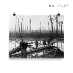 Australian Soldiers of the 4th Division Field Artillery Brigade on Duckboard Track in Château Wood, Ypres, 29 October 1917 poster 2