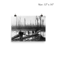 Australian Soldiers of the 4th Division Field Artillery Brigade on Duckboard Track in Château Wood, Ypres, 29 October 1917 poster 3