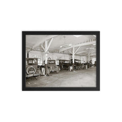 Auto dealer repair shop, 1926 framed print on a plain backdrop in size 12"x16".