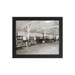 Auto dealer repair shop, 1926 framed print on a plain backdrop in size 8"x10".