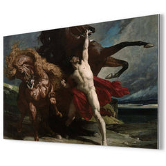Automedon with the Horses of Achilles by Henri Regnault metal print mockup