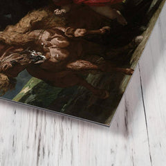 Automedon with the Horses of Achilles by Henri Regnault metal print mockup