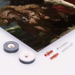 Automedon with the Horses of Achilles by Henri Regnault metal print mockup