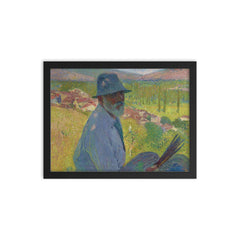 Autoportrait à La Bastide-du-Vert by Henri Martin framed print on a plain backdrop in size 12"x16".