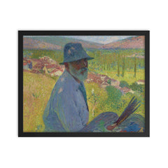 Autoportrait à La Bastide-du-Vert by Henri Martin framed print on a plain backdrop in size 16"x20".