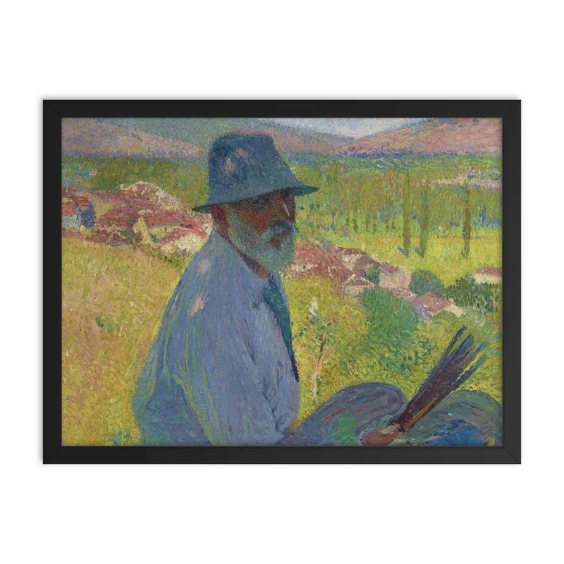 Autoportrait à La Bastide-du-Vert by Henri Martin framed print on a plain backdrop in size 18