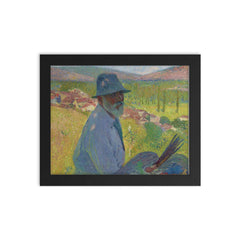 Autoportrait à La Bastide-du-Vert by Henri Martin framed print on a plain backdrop in size 8"x10".