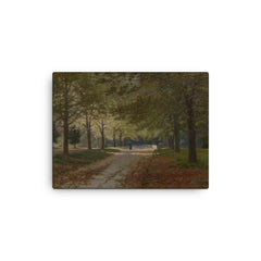 Autumn in the Fitzroy Gardens by John Mather, 1894 canvas print on a plain backdrop in size 12"x16".