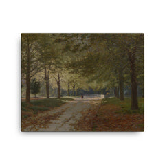 Autumn in the Fitzroy Gardens by John Mather, 1894 canvas print on a plain backdrop in size 16"x20".