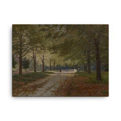 Autumn in the Fitzroy Gardens by John Mather, 1894 canvas print on a plain backdrop in size 18"x24".