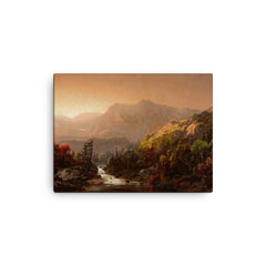 Autumn Landscape by William Louis Sonntag, 1850 canvas print on a plain backdrop in size 12"x16".