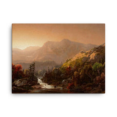 Autumn Landscape by William Louis Sonntag, 1850 canvas print on a plain backdrop in size 18"x24".