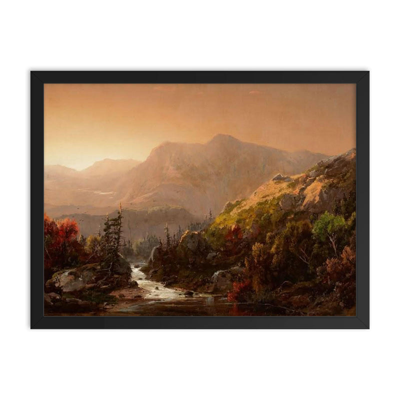 Autumn Landscape by William Louis Sonntag, 1850 framed print on a plain backdrop in size 18