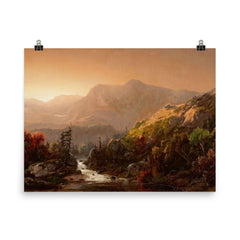 Autumn Landscape by William Louis Sonntag, 1850 poster on a plain backdrop in size 8"x10".