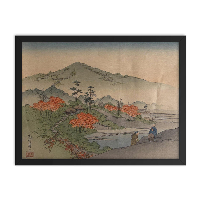 Autumn Tints by Koho Shoda framed print on a plain backdrop in size 18
