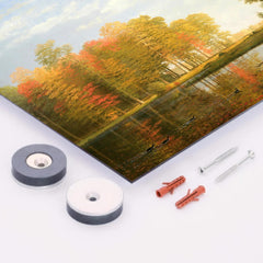 Autumn Woods by Albert Bierstadt metal print mockup