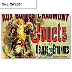 Aux Buttes Chaumont Jouets metal print on a plain backdrop in size 24"x36".
