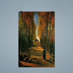 Avenue of Poplars at Sunset by Vincent van Gogh, 1884 poster 9