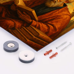 Averroes beneath Andalusian arches and books metal print mockup
