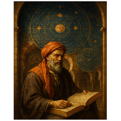 Averroes under celestial diagrams in Cordoba jigsaw puzzle