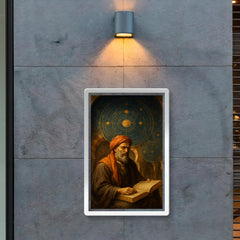 Averroes under celestial diagrams in Cordoba poster 2