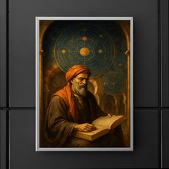 Averroes under celestial diagrams in Cordoba poster 5