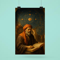 Averroes under celestial diagrams in Cordoba poster 6