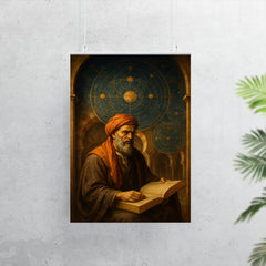 Averroes under celestial diagrams in Cordoba poster 7