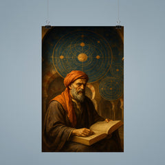 Averroes under celestial diagrams in Cordoba poster 9