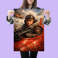 Aviator Manfred von Richthofen in scarlet cockpit poster 3