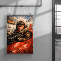 Aviator Manfred von Richthofen in scarlet cockpit poster 4