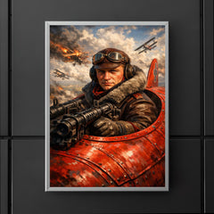Aviator Manfred von Richthofen in scarlet cockpit poster 5