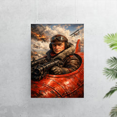 Aviator Manfred von Richthofen in scarlet cockpit poster 7
