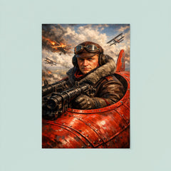 Aviator Manfred von Richthofen in scarlet cockpit poster 8