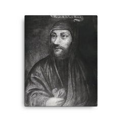 Avicenna (Ibn Sina) canvas print on a plain backdrop in size 16"x20".