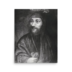 Avicenna (Ibn Sina) poster on a plain backdrop in size 16"x20".