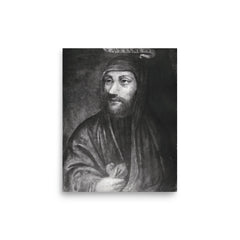 Avicenna (Ibn Sina) poster on a plain backdrop in size 8"x10".