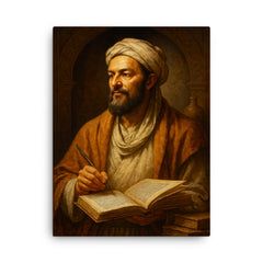 Avicenna Ibn Sina canvas print on a plain backdrop in size 18"x24".