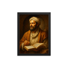 Avicenna Ibn Sina framed print on a plain backdrop in size 12"x16".