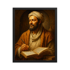 Avicenna Ibn Sina framed print on a plain backdrop in size 16"x20".