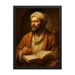 Avicenna Ibn Sina framed print on a plain backdrop in size 18"x24".